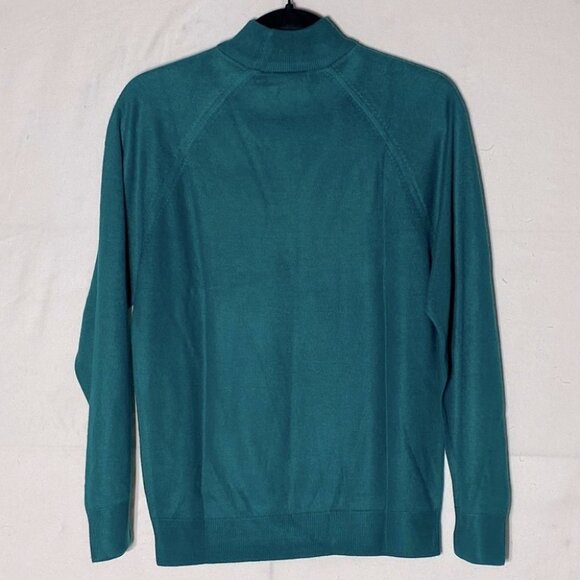 Vintage St. Michael Green Embroidered Mock Neck Sweater M - Picture 10 of 11
